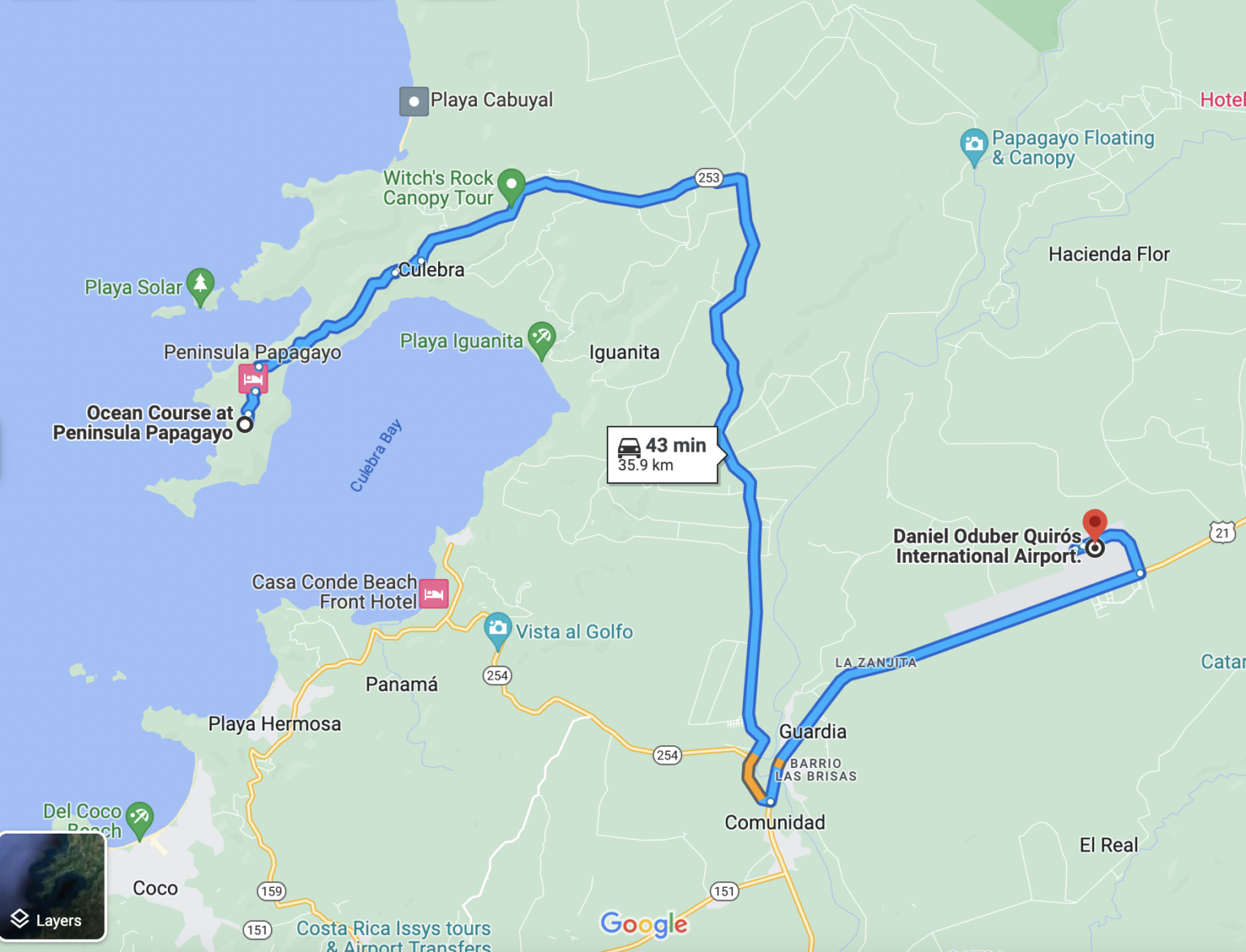 Your Golf Vacation Closer JetBlue's LAX Flight to Liberia Costa Rica