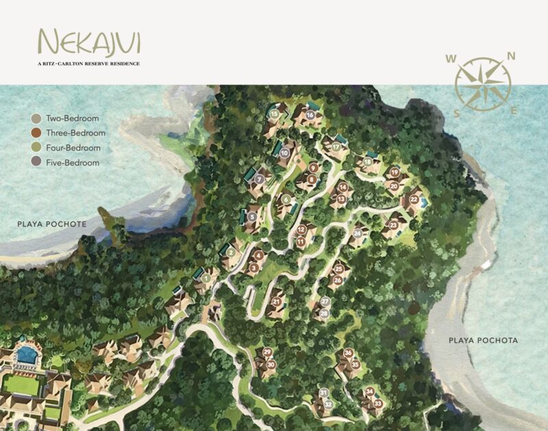 Nekajui Ritz Carlton Reserve Peninsula Papagayo Guanacaste Papagayo Peninsula Guanacaste Costa Rica Arnold Palmer Ocean Golf Course Resort Liberia Site Map 800x629 